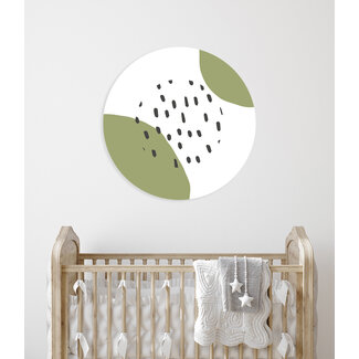 Sweet Living Muurcirkel Basic Groen/Stippen III - Kinderkamer