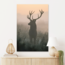 Sweet Living Schilderij Edelhert in de Mist - Staand