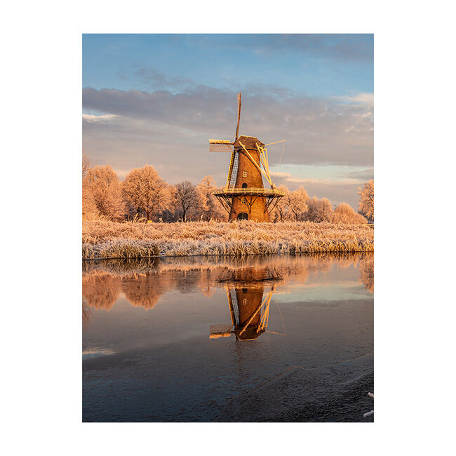 Sweet Living Schilderij Winterse Molen - Staand