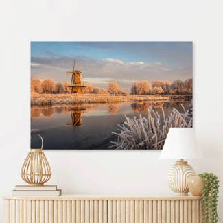 Sweet Living Schilderij Winterse Molen - Liggend