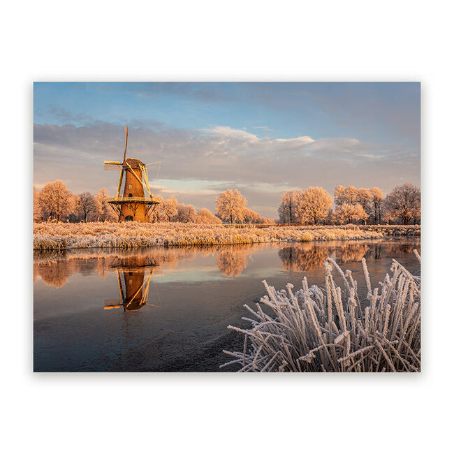 Sweet Living Schilderij Winterse Molen - Liggend
