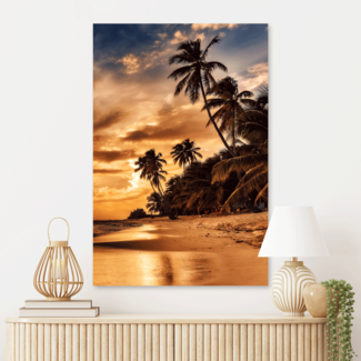 Sweet Living Schilderij Zonsondergang op het Strand - Staand