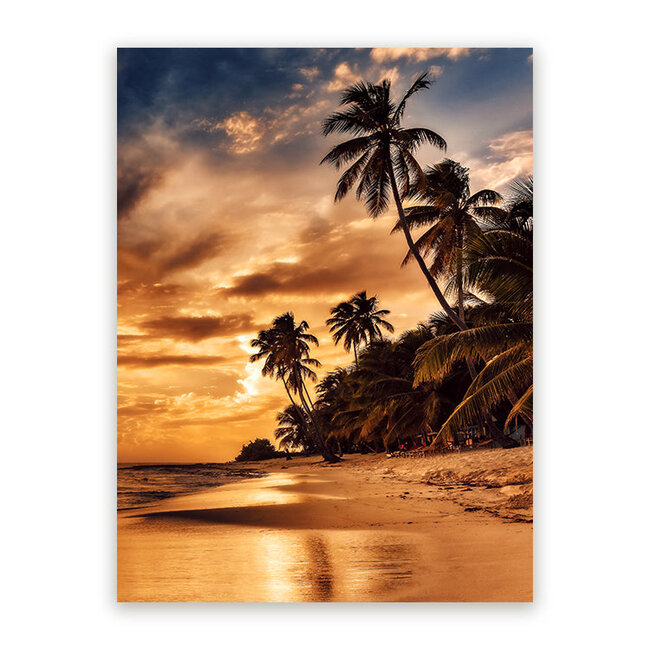 Sweet Living Schilderij Zonsondergang op het Strand - Staand