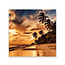 Sweet Living Schilderij Zonsondergang op het Strand - Vierkant