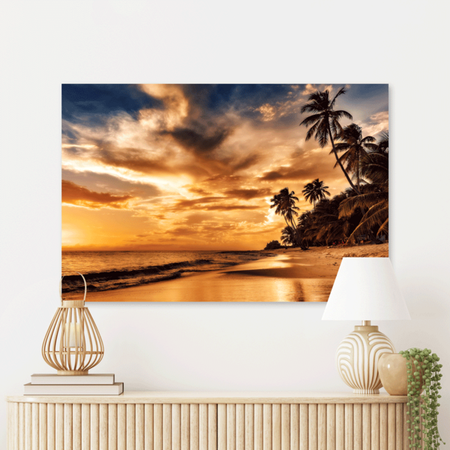 Sweet Living Schilderij Zonsondergang op het Strand - Liggend