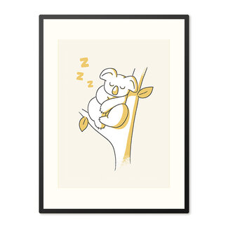 Sweet Living Poster in Lijst Slapende Koala - Kinderkamer