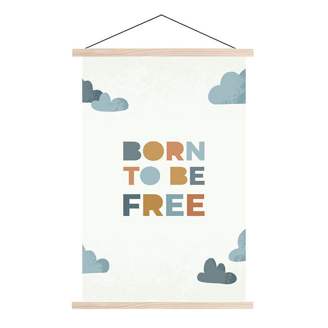 Sweet Living Schoolplaat Born To Be Free - Textielposter Kinderkamer