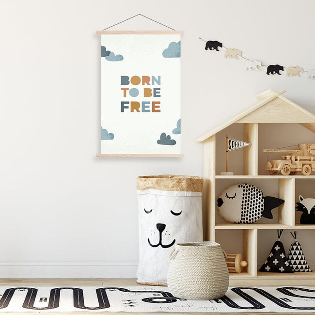 Sweet Living Schoolplaat Born To Be Free - Textielposter Kinderkamer