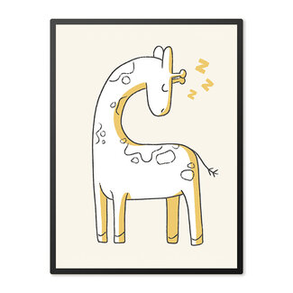 Sweet Living Poster in Lijst Slapende Giraf - Kinderkamer