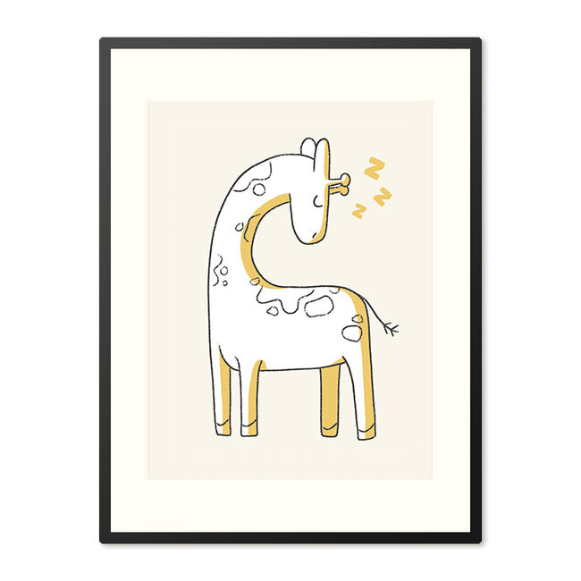 Sweet Living Poster in Lijst Slapende Giraf - Kinderkamer