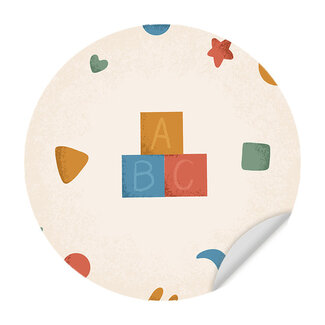 Sweet Living Behangcirkel - Born to Me Letterblokken - Kinderkamer - Behangsticker