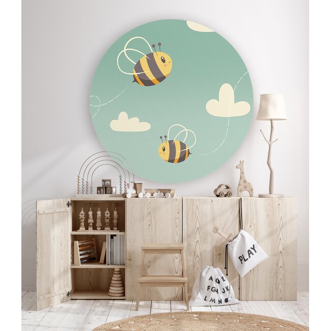 Sweet Living Muursticker Twee Blije Bijen - Kinderkamer - Wandsticker