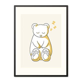 Sweet Living Poster in Lijst Slapend Beertje - Kinderkamer