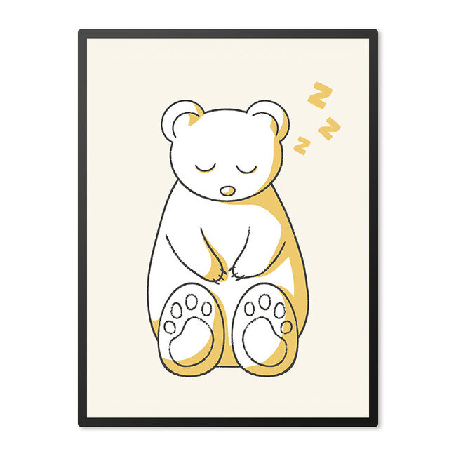 Sweet Living Poster in Lijst Slapend Beertje - Kinderkamer