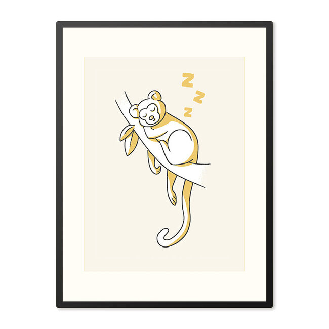 Sweet Living Poster in Lijst Slapend Aapje - Kinderkamer