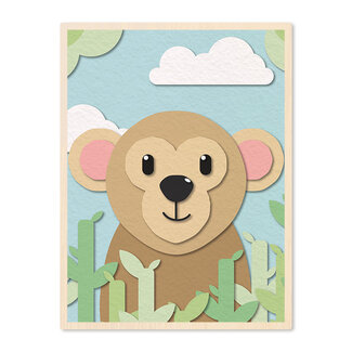 Sweet Living Poster in Lijst Aap - Kinderkamer - Eiken