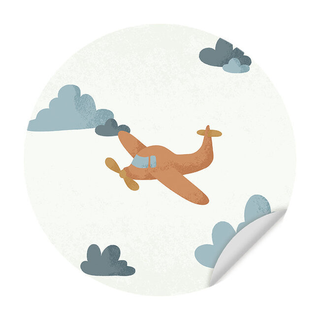 Sweet Living Muursticker Born to be Free Vliegtuigje - Kinderkamer - Wandsticker