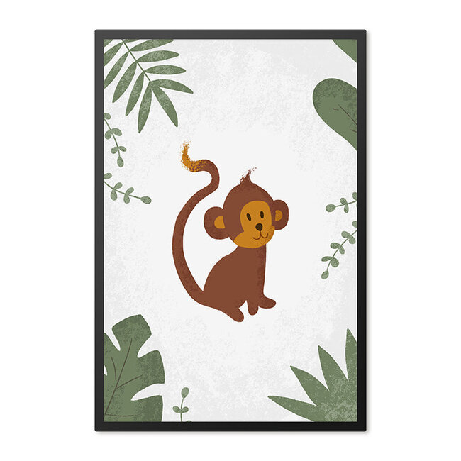 Sweet Living Poster in Lijst - Born to be Wild Aapje - Kinderkamer