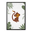 Sweet Living Poster in Lijst - Born to be Wild Aapje - Kinderkamer