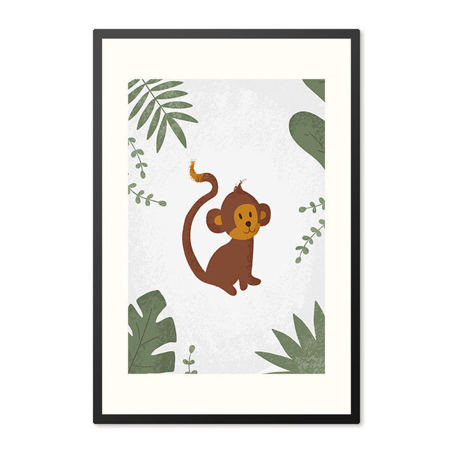 Sweet Living Poster in Lijst - Born to be Wild Aapje - Kinderkamer