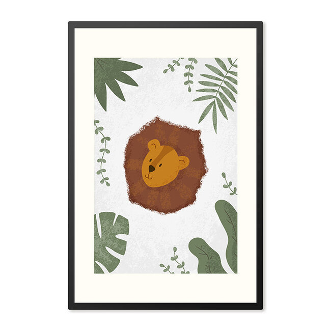 Sweet Living Poster in Lijst - Born to be Wild - Leeuw - Kinderkamer