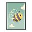 Sweet Living Poster in Lijst - Bee Happy - Blije Bij - Kinderkamer