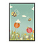 Sweet Living Poster in Lijst - Bee Happy - Tulpenveld - Kinderkamer