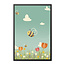 Sweet Living Poster in Lijst - Bee Happy - Tulpen & Bijen - Kinderkamer