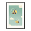 Sweet Living Poster in Lijst - Bee Happy - Twee Blije Bijen - Kinderkamer