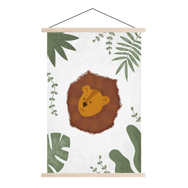 Sweet Living Schoolplaat - Born To Be Wild Leeuw - Textielposter Kinderkamer