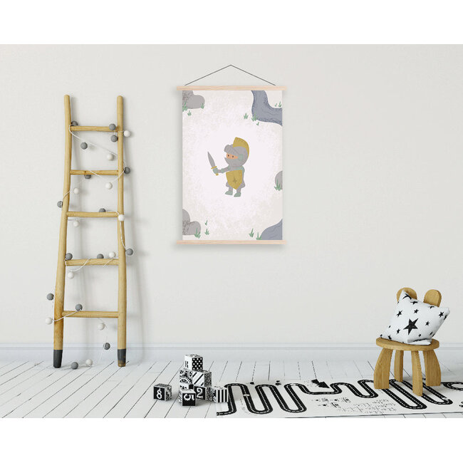 Sweet Living Schoolplaat - Born To Be Brave Ridder - Textielposter Kinderkamer