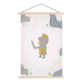 Sweet Living Schoolplaat - Born To Be Brave Ridder - Textielposter Kinderkamer