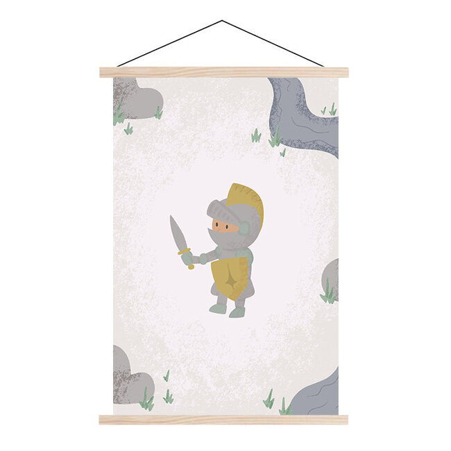 Sweet Living Schoolplaat - Born To Be Brave Ridder - Textielposter Kinderkamer