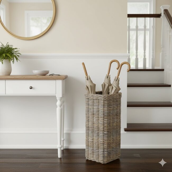 Sweet Living Rieten Paraplumand - 30x30xH70 cm