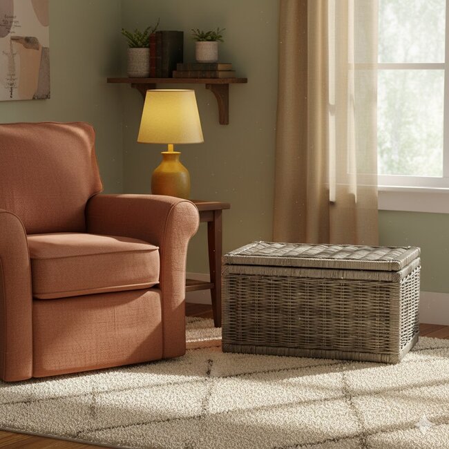 Sweet Living Grote Rotan Mand Met Deksel