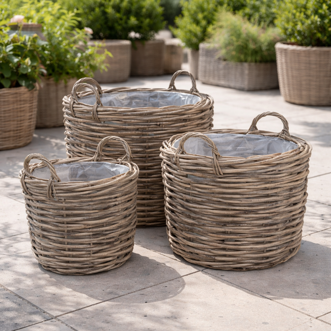 Sweet Living Rotan Plantenmand Greywash