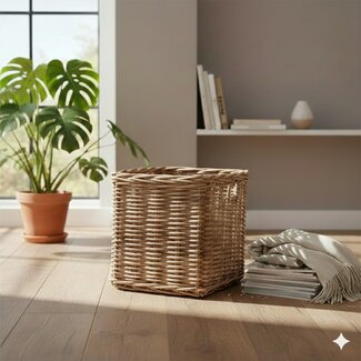 Sweet Living Vierkante Rotan Mand - Naturel