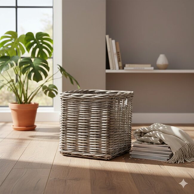 Sweet Living Vierkante open mand - Greywash