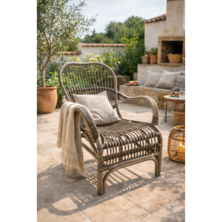 Sweet Living Rotan Loungestoel Greywash - 65x70xH88 cm