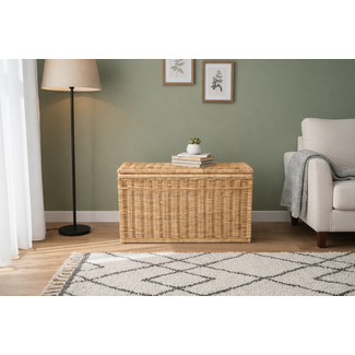 Sweet Living Opbergmand Rotan Hoog Naturel - Opbergkist