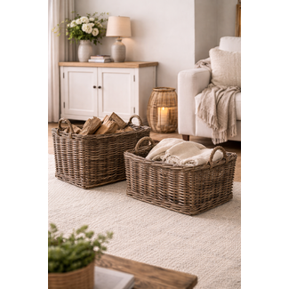 Sweet Living Rechthoekige Rotan Mand - Met Handvat