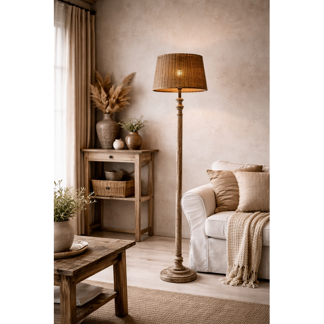 Sweet Living Rieten Lampenkap - Ø47xH27 cm (Vloerlamp)