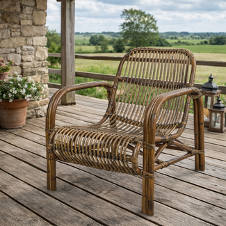 Sweet Living Bruine Rotan Loungestoel Boaz - 63x85xH72 cm