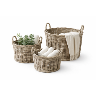 Sweet Living Ronde Rotan Mand Met Handvatten