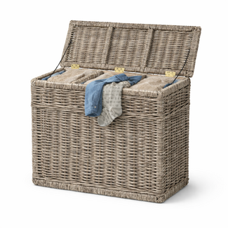 Sweet Living Rotan Wasmand 3 vakken - Grey - 85x40xH65 cm