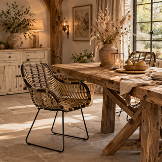 Sweet Living Rotan Kuipstoel Licht Bruin - 65x55xH80 cm