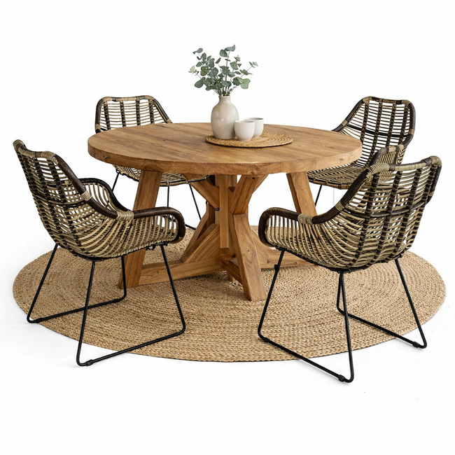 Sweet Living Rotan Kuipstoel Licht Bruin - 65x55xH80 cm