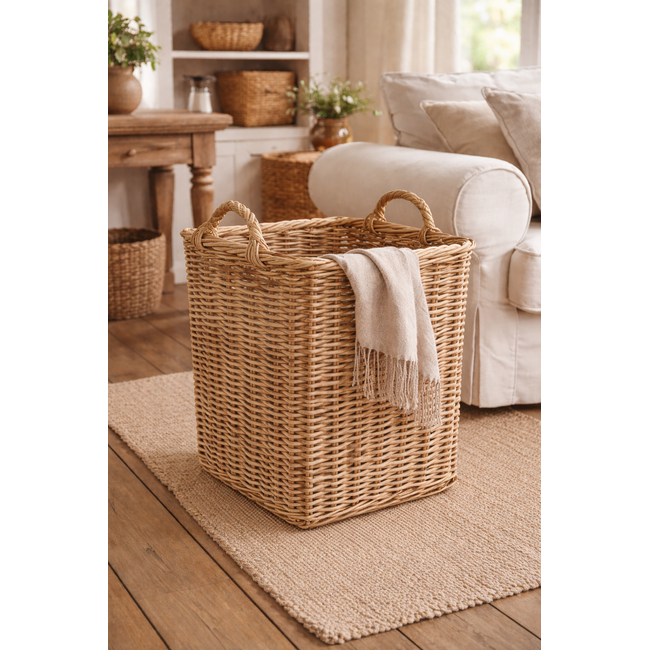 Sweet Living Rieten Mand Juul - 45x45xH53 cm