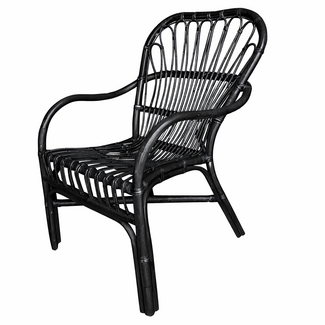 Sweet Living Zwarte Rotan Stoel Amber - 70x64xH68 cm