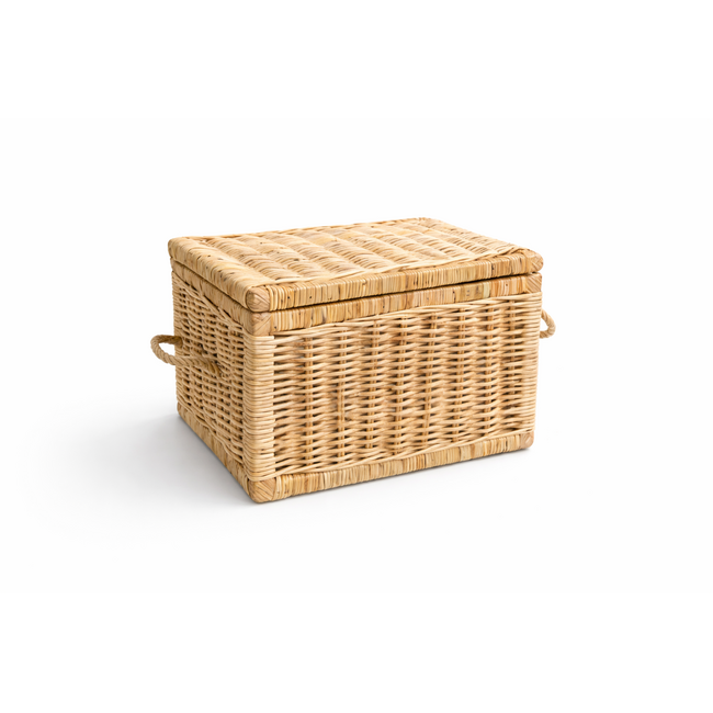 Sweet Living Rotan Mand Naturel Jute Handvat - 55x37xH35 cm